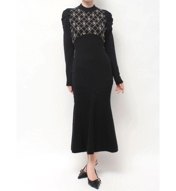 RESEXXY「チェックジャガードマーメイドニットワンピース」|ワンピース|