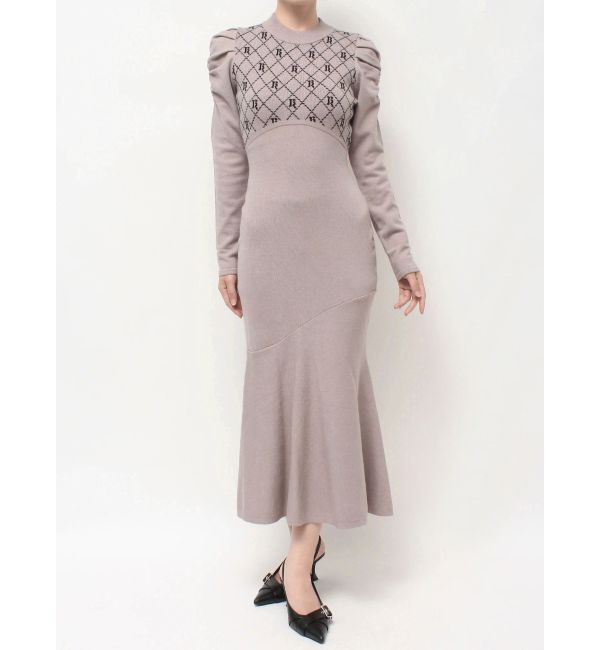 RESEXXY「チェックジャガードマーメイドニットワンピース」|ワンピース|
