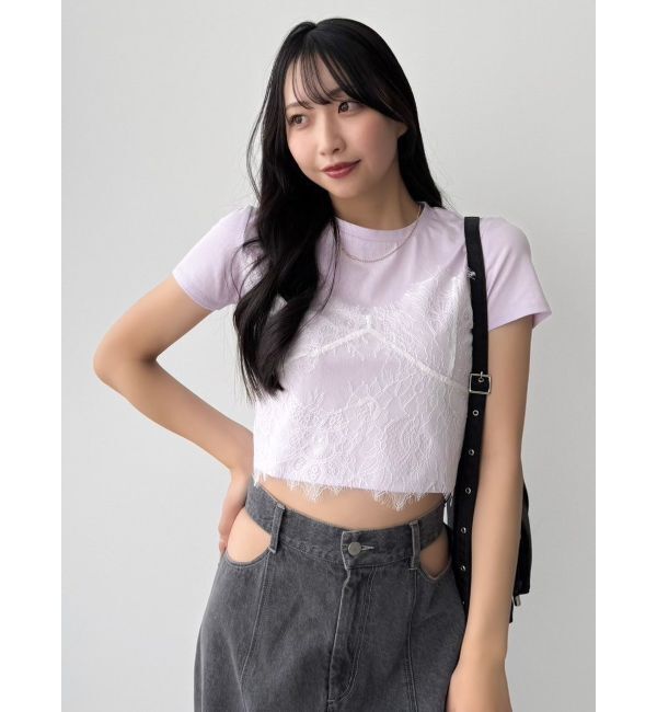 dazzlin「レースキャミレイヤードTシャツ」|Tシャツ・カットソー|