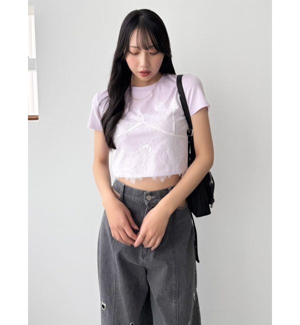 dazzlin「レースキャミレイヤードTシャツ」|Tシャツ・カットソー|