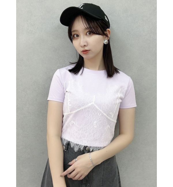dazzlin「レースキャミレイヤードTシャツ」|Tシャツ・カットソー|