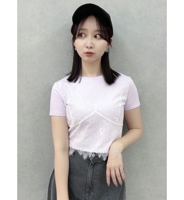 dazzlin「レースキャミレイヤードTシャツ」|Tシャツ・カットソー|