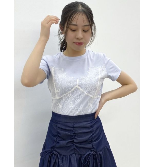 dazzlin「レースキャミレイヤードTシャツ」|Tシャツ・カットソー|