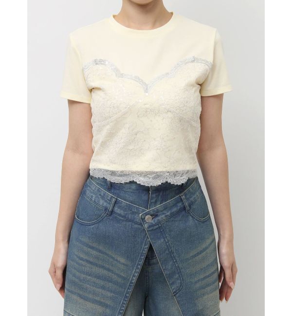 dazzlin「レースキャミレイヤードTシャツ」|Tシャツ・カットソー|