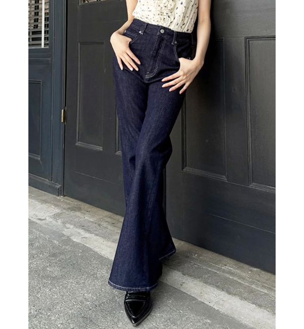 dazzlin「【骨格ウェーブ向け】フレアデニムパンツ」|デニム|