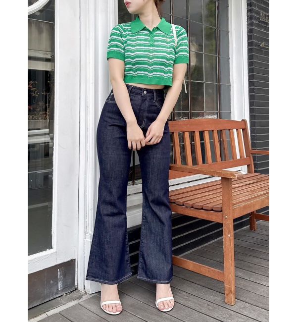 dazzlin「【骨格ウェーブ向け】フレアデニムパンツ」|デニム|