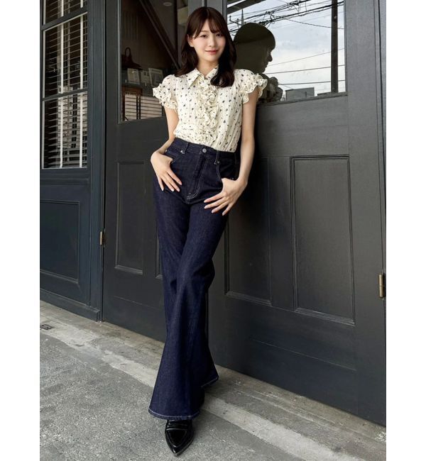 dazzlin「【骨格ウェーブ向け】フレアデニムパンツ」|デニム|