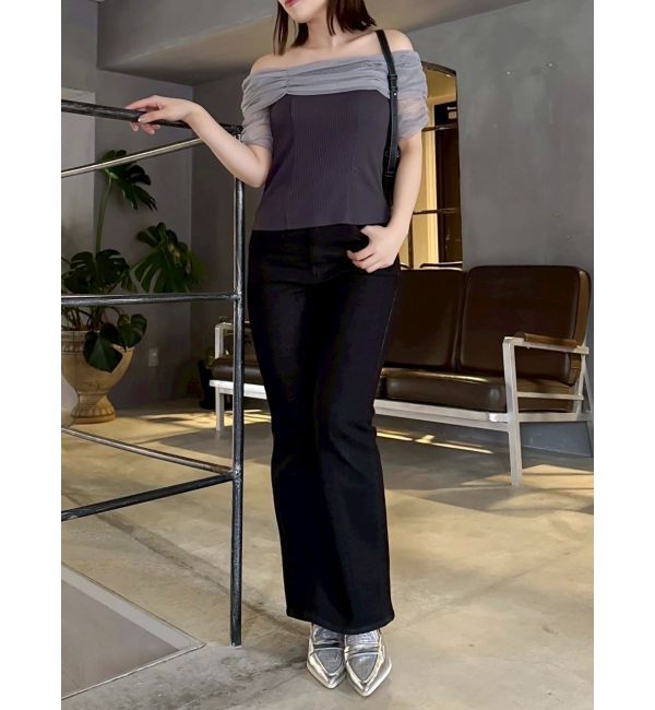 dazzlin「【骨格ウェーブ向け】フレアデニムパンツ」|デニム|