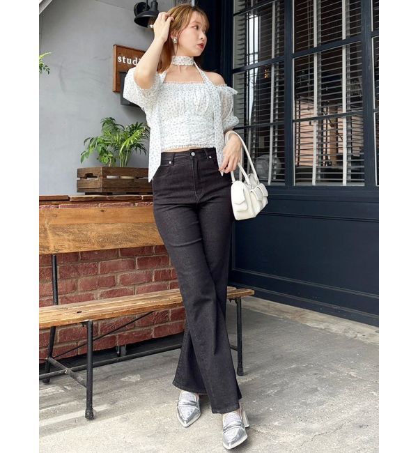 dazzlin「【骨格ウェーブ向け】フレアデニムパンツ」|デニム|