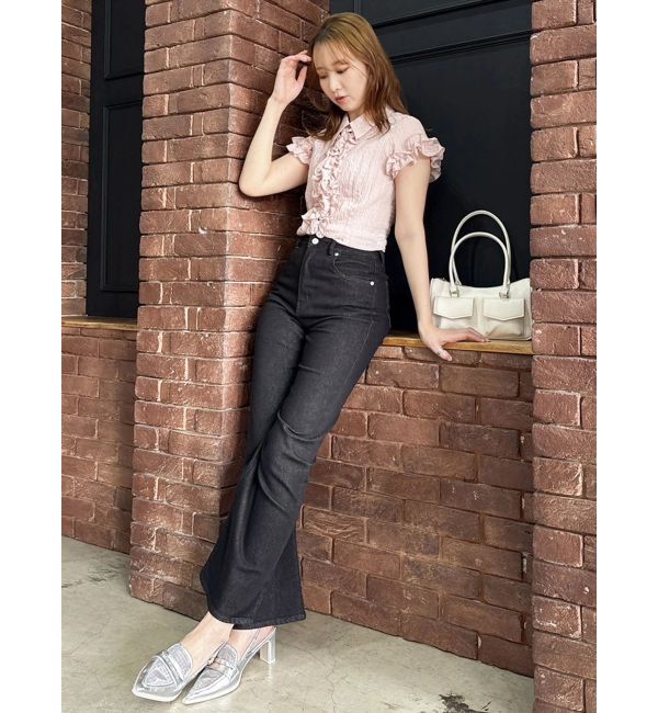 dazzlin「【骨格ウェーブ向け】フレアデニムパンツ」|デニム|