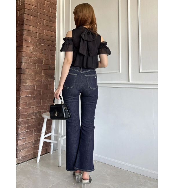 dazzlin「【骨格ウェーブ向け】フレアデニムパンツ」|デニム|