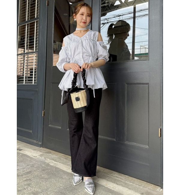 dazzlin「【骨格ウェーブ向け】フレアデニムパンツ」|デニム|