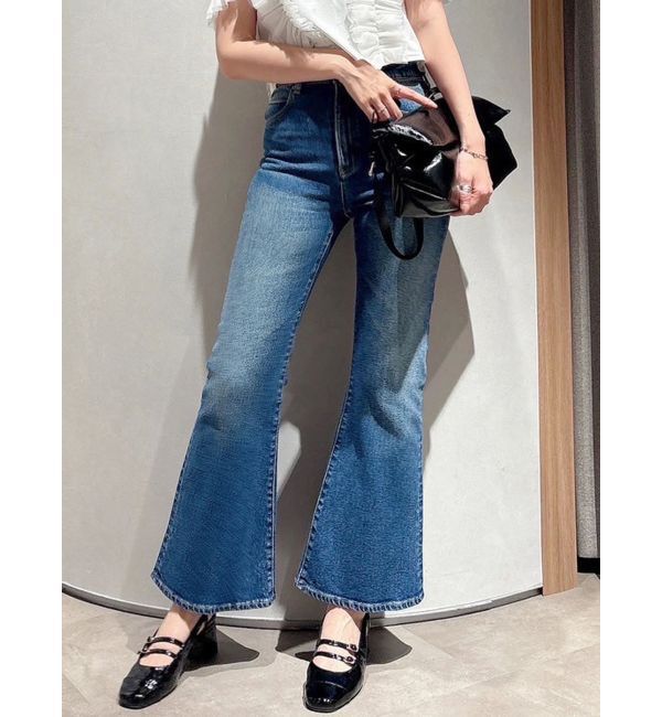 dazzlin「【骨格ウェーブ向け】フレアデニムパンツ」|デニム|ブルー
