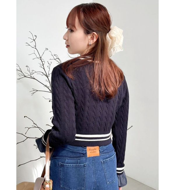 dazzlin「【POLO BCSコラボ/20周年記念復刻！】シャツドッキングケーブルニットトップス」|ニット・セーター|