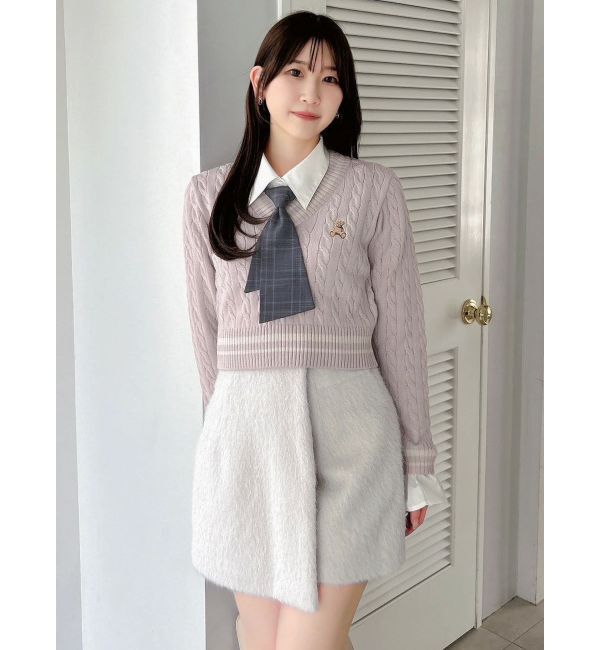 dazzlin「【POLO BCSコラボ/20周年記念復刻！】シャツドッキングケーブルニットトップス」|ニット・セーター|