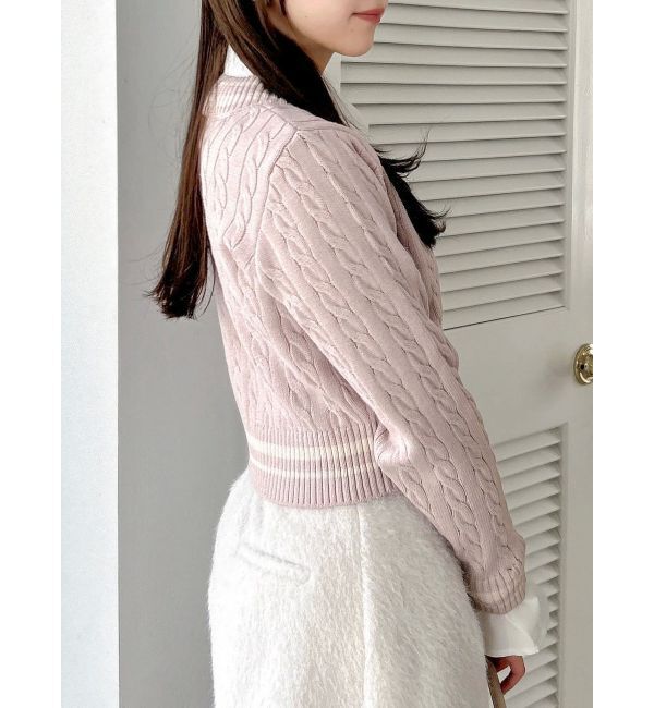 dazzlin「【POLO BCSコラボ/20周年記念復刻！】シャツドッキングケーブルニットトップス」|ニット・セーター|