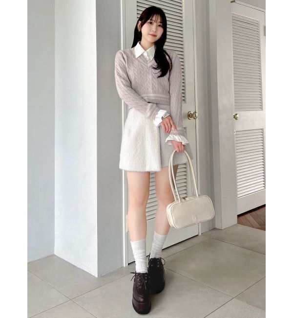 dazzlin「【POLO BCSコラボ/20周年記念復刻！】シャツドッキングケーブルニットトップス」|ニット・セーター|