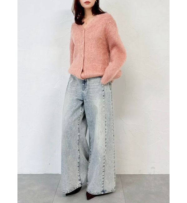 dazzlin「スイッチングワイドデニムパンツ」|デニム|