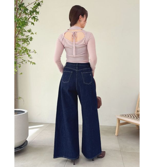 dazzlin「スイッチングワイドデニムパンツ」|デニム|
