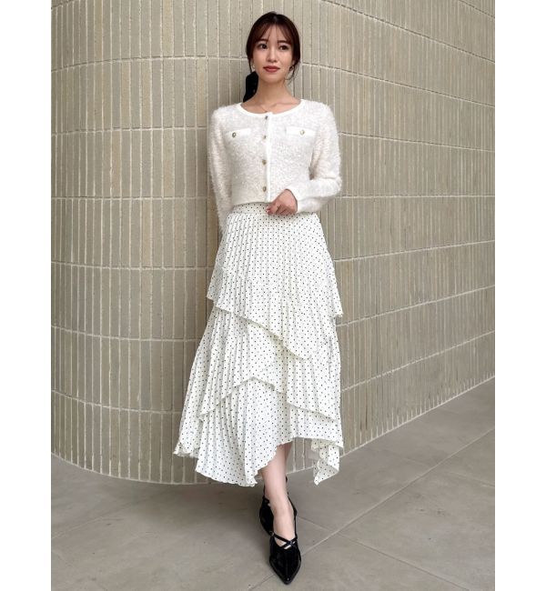 dazzlin「【セット対応】ヘアリーニットジャケット」|ノーカラージャケット|