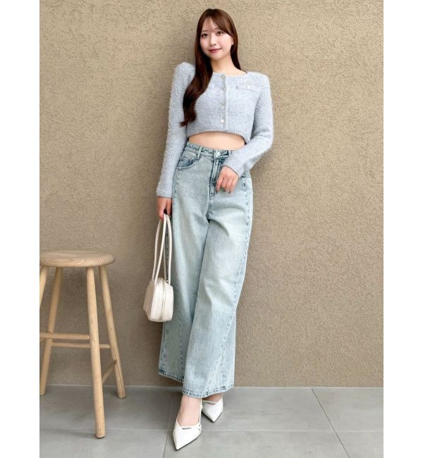 dazzlin「【セット対応】ヘアリーニットジャケット」|ノーカラージャケット|