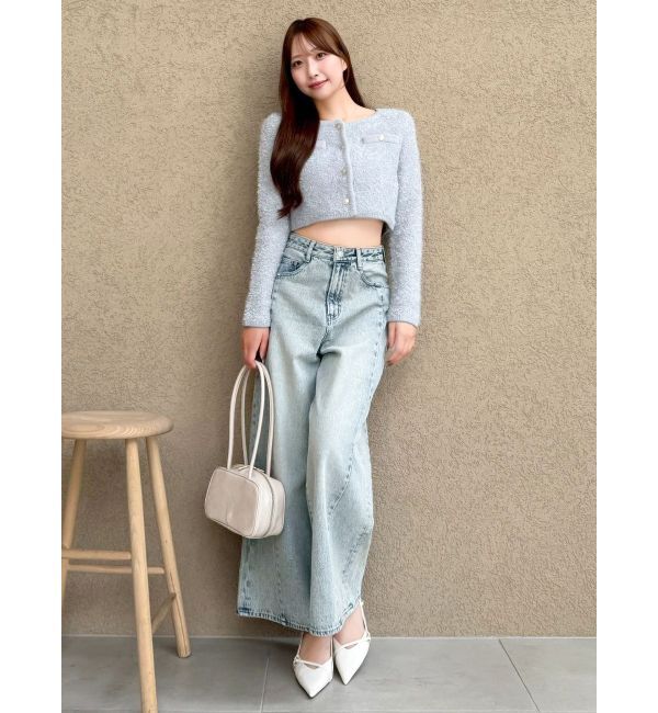 dazzlin「【セット対応】ヘアリーニットジャケット」|ノーカラージャケット|