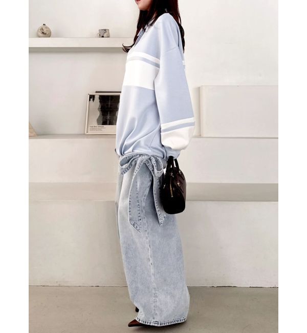 dazzlin「リボンバレルデニムパンツ」|デニム|