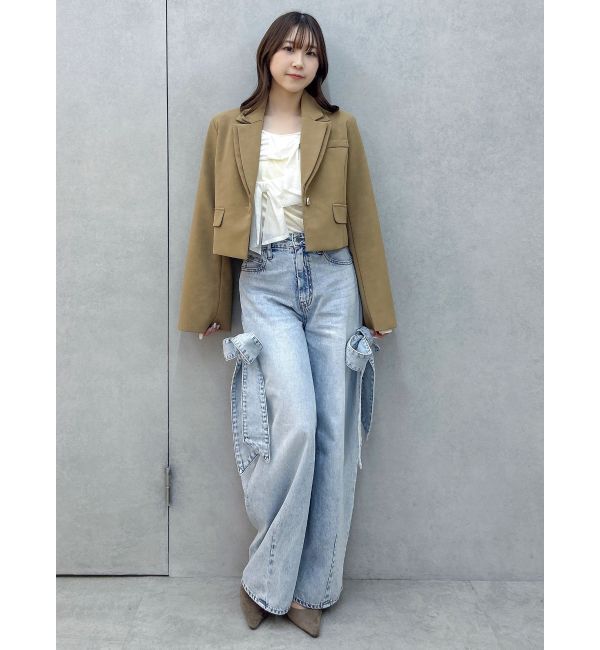 dazzlin「リボンバレルデニムパンツ」|デニム|