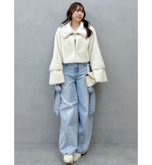 dazzlin「リボンバレルデニムパンツ」|デニム|