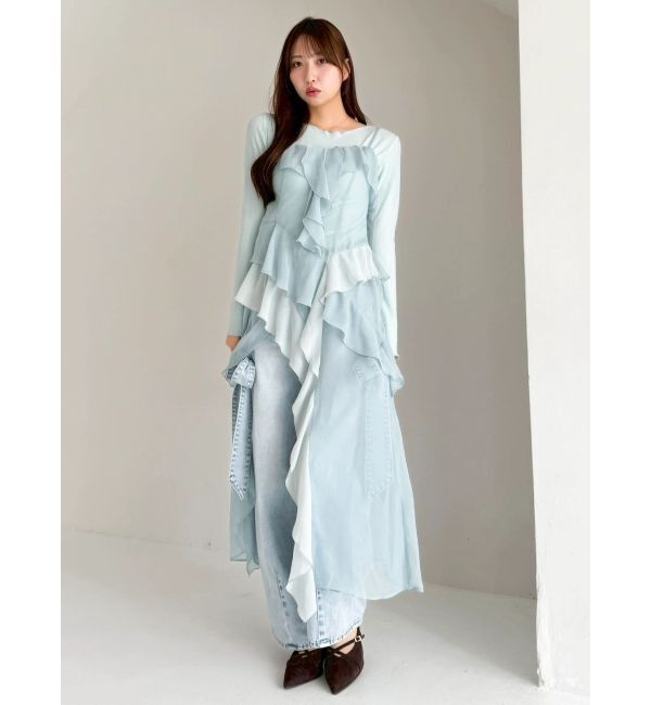 dazzlin「リボンバレルデニムパンツ」|デニム|