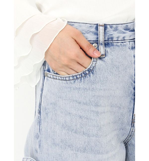 dazzlin「リボンバレルデニムパンツ」|デニム|