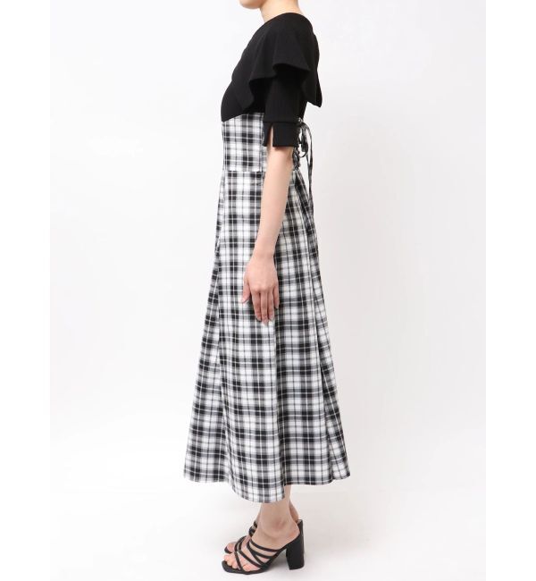 dazzlin「ビッグカラーチェックコルセットワンピース」|ワンピース|