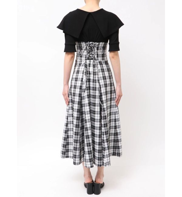 dazzlin「ビッグカラーチェックコルセットワンピース」|ワンピース|