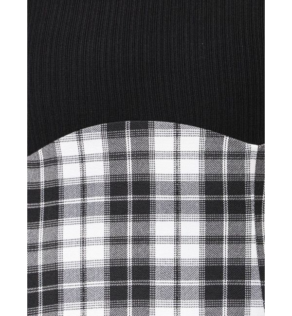 dazzlin「ビッグカラーチェックコルセットワンピース」|ワンピース|