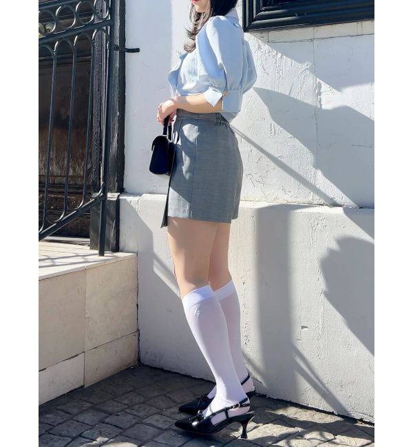 dazzlin「【dazzlin&times;靴下屋】刺繍シアーハイソックス」|ソックス|