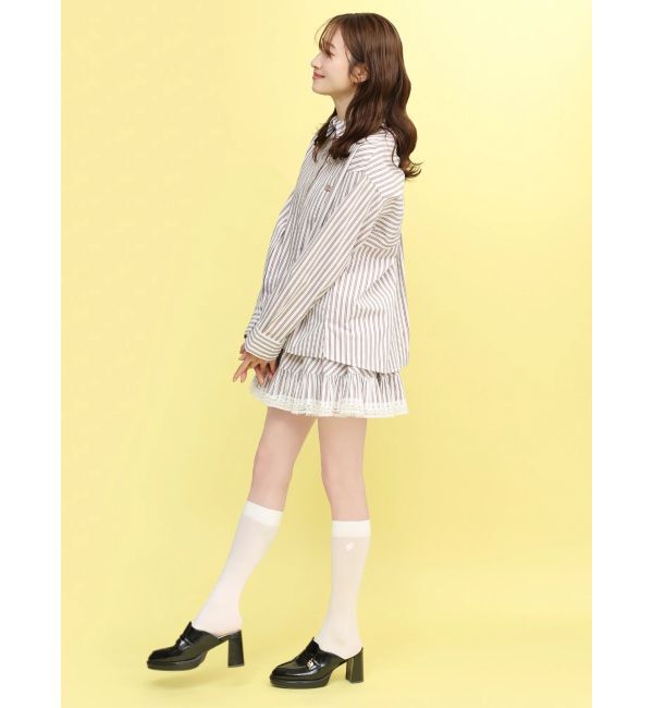 dazzlin「【dazzlin&times;靴下屋】刺繍シアーハイソックス」|ソックス|