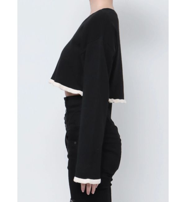 EMODA「Vネックフリルショートニット」|ニット・セーター|