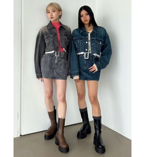 EMODA「カットオフクロップドデニムジャケット」|デニムジャケット|