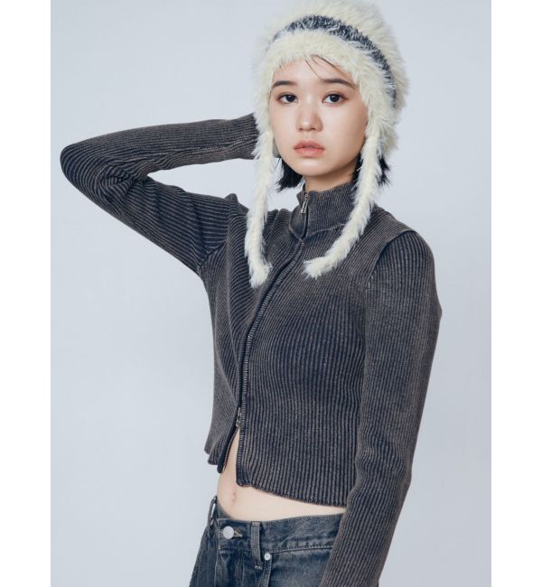 EMODA「ウォッシュリブジップニット」|ニット・セーター|