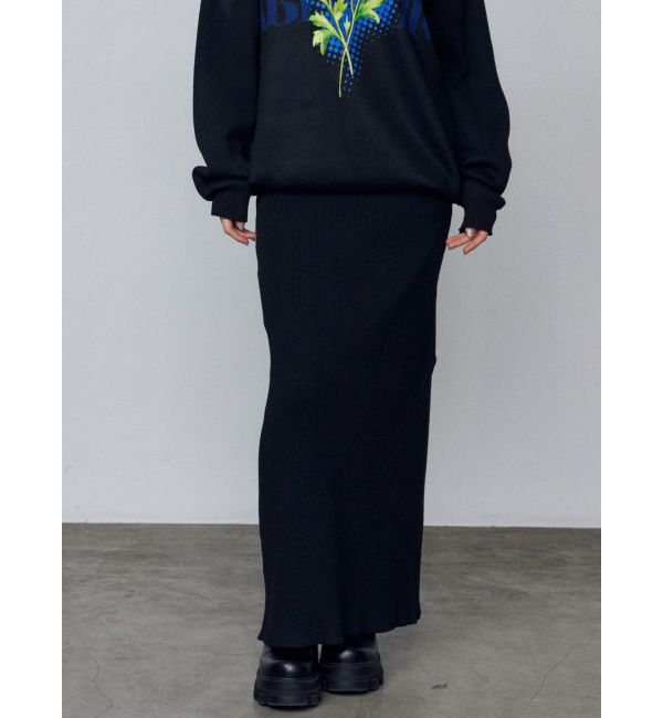 EMODA「マキシプリントリブニットスカート」|スカート|