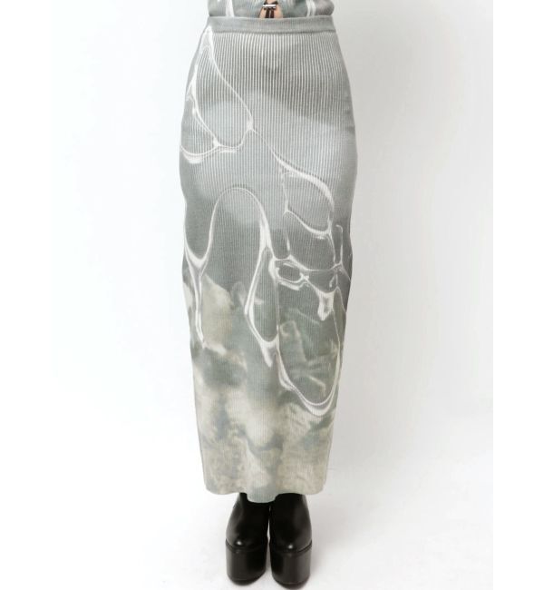 EMODA「マキシプリントリブニットスカート」|スカート|