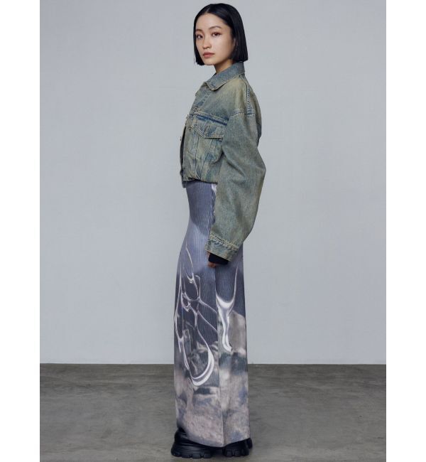 EMODA「マキシプリントリブニットスカート」|スカート|