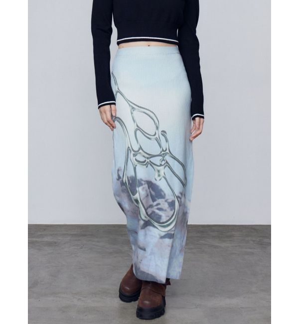 EMODA「マキシプリントリブニットスカート」|スカート|ライトミックス