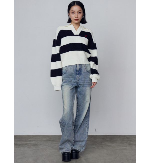 EMODA「ルーズワイドハイウエストジーンズ」|デニム|