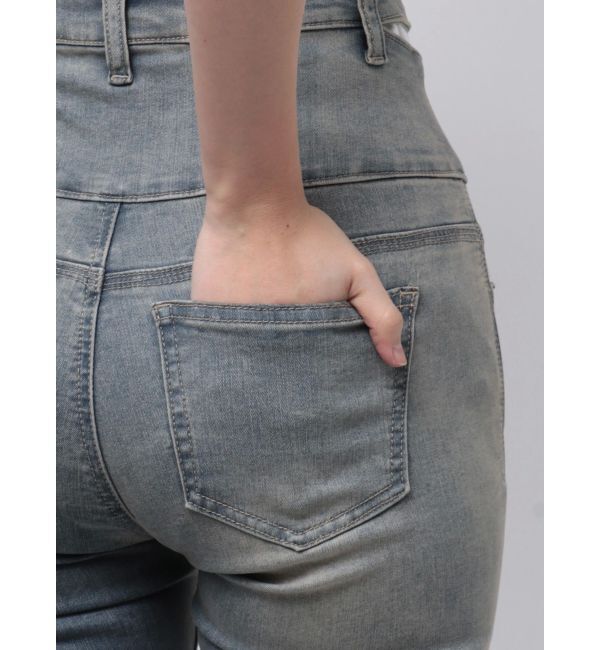 EMODA「カットアウトハイウエストフレアパギンス」|デニム|