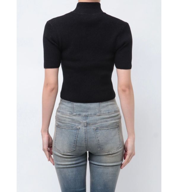 EMODA「プレーティングハーフリブジップニット」|ニット・セーター|