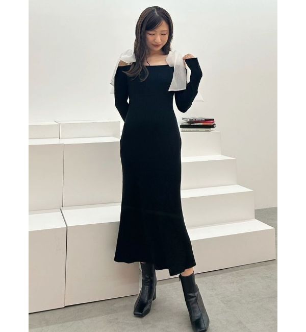 MERCURYDUO「ショルダーリボンニットワンピース」|ワンピース|