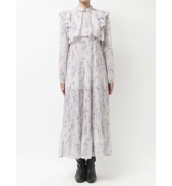 MERCURYDUO「花柄プリーツティアードワンピース」|ワンピース|