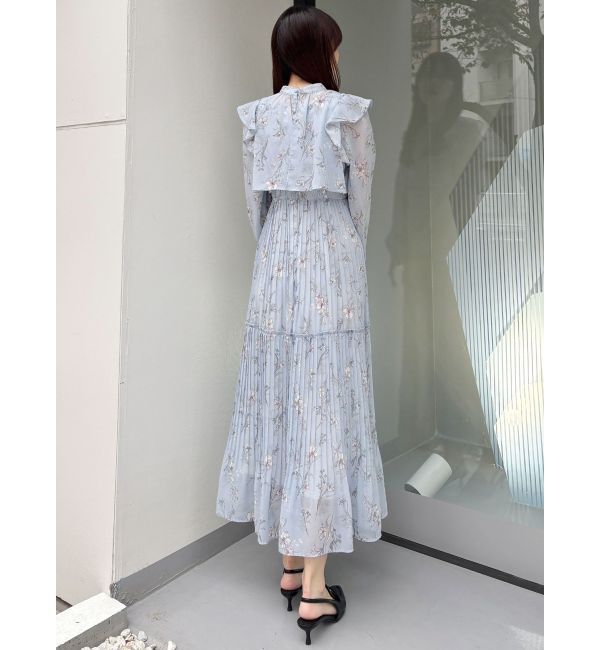 MERCURYDUO「花柄プリーツティアードワンピース」|ワンピース|