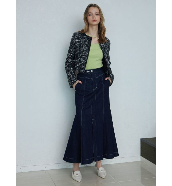 MERCURYDUO「ステッチワークデニムマーメイドスカート」|スカート|